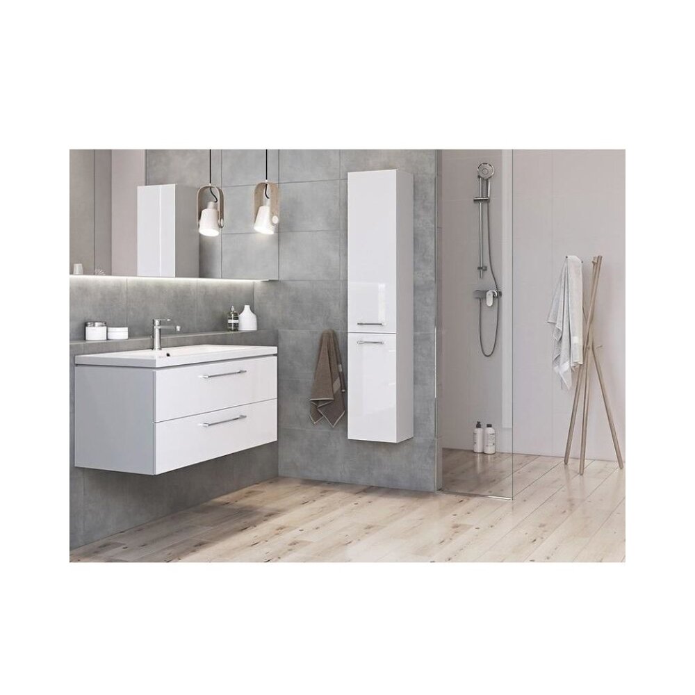 Висок стенен шкаф Cersanit Lara бял 150x30 см