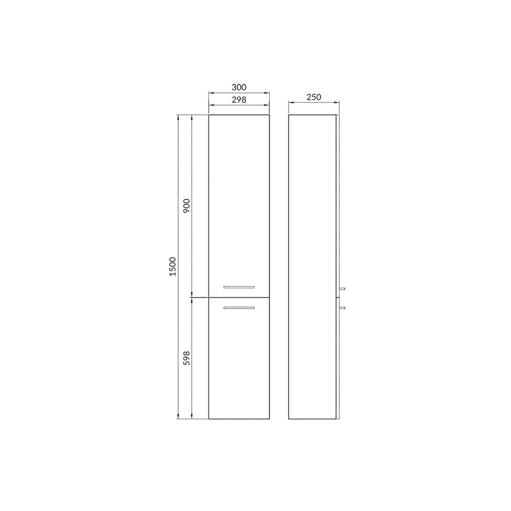 Висок висящ шкаф Cersanit Lara орех 150x30 см