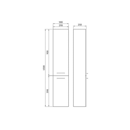 Висок висящ шкаф Cersanit Lara орех 150x30 см