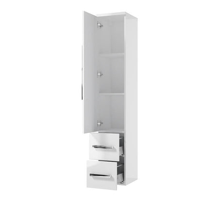 Defra Granada White Wall-Mounted Cabinet with 1 Door and 2 Drawers 30 cm