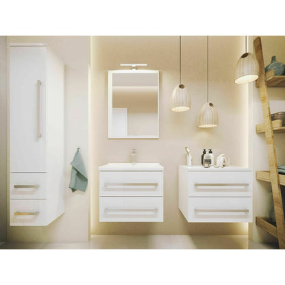 Defra Granada White Wall-Mounted Cabinet with 1 Door and 2 Drawers 30 cm