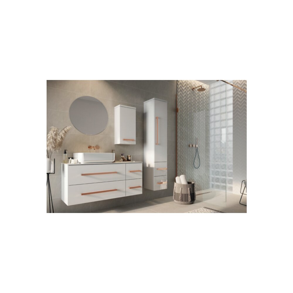 Defra Granada White Wall-Mounted Cabinet with 1 Door and 2 Drawers 30 cm