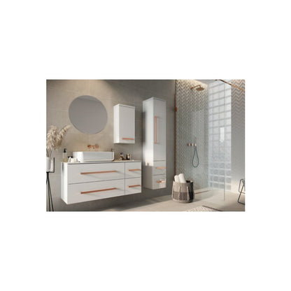 Defra Granada White Wall-Mounted Cabinet with 1 Door and 2 Drawers 30 cm