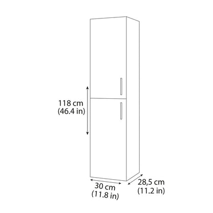 High wall-mounted cabinet Drop Lines white 2 doors 30 cm