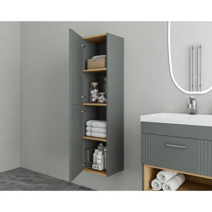 High wall-mounted cabinet Drop Lines anthracite 2 doors 30 cm