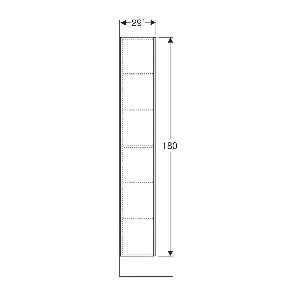 Geberit One Wall-Mounted High Cabinet in Matte Greige with 1 Door 36 cm