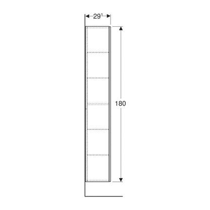 Geberit One Wall-Mounted High Cabinet in Matte Greige with 1 Door 36 cm