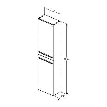 Висок висящ шкаф Ideal Standard i.life S сив - бежов 40 см 2 врати