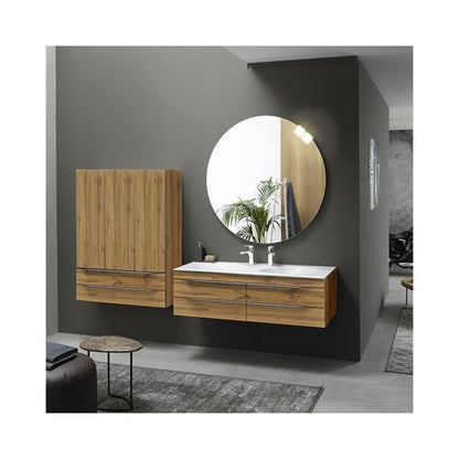 KolpaSan Malaya Wall-Mounted Tall Cabinet Natural Oak 100 cm