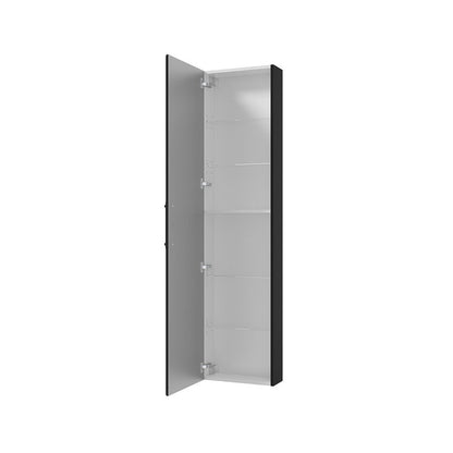 Tall wall-mounted cabinet black matte Defra MO-RE 170x42 cm