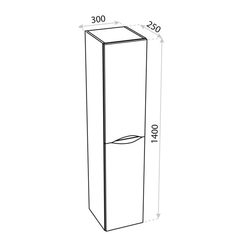 Висок окачен шкаф Rune Asger 2 врати 30 cm мат черен