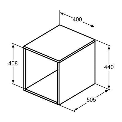 Наклонен шкаф среден окачен Ideal Standard i.life B финиш естествен дъб 40 см