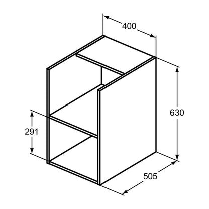 Страничен шкаф с монтаж Ideal Standard i.life B бял мат 40 см