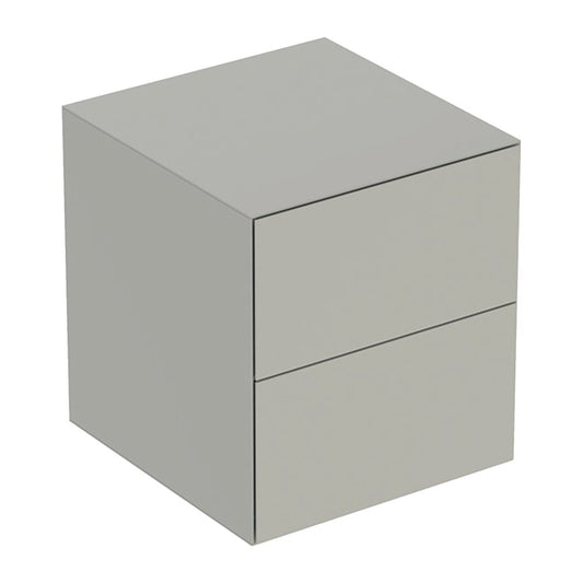 Geberit One Medium Wall-Mounted Cabinet in Matte Greige with 2 Drawers 45 cm