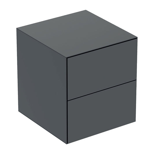 Geberit One Medium Wall-Mounted Cabinet Matte Black with 2 Drawers 45 cm