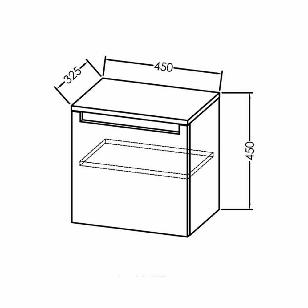 KolpaSan Vittoria Medium Wall Cabinet Matte Beige 1 Door 45 cm