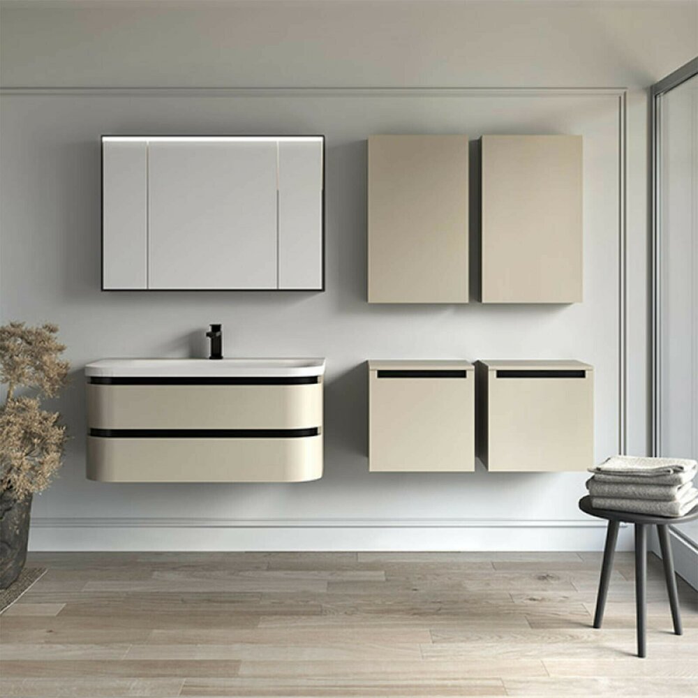 KolpaSan Vittoria Medium Wall Cabinet Matte Beige 1 Door 45 cm