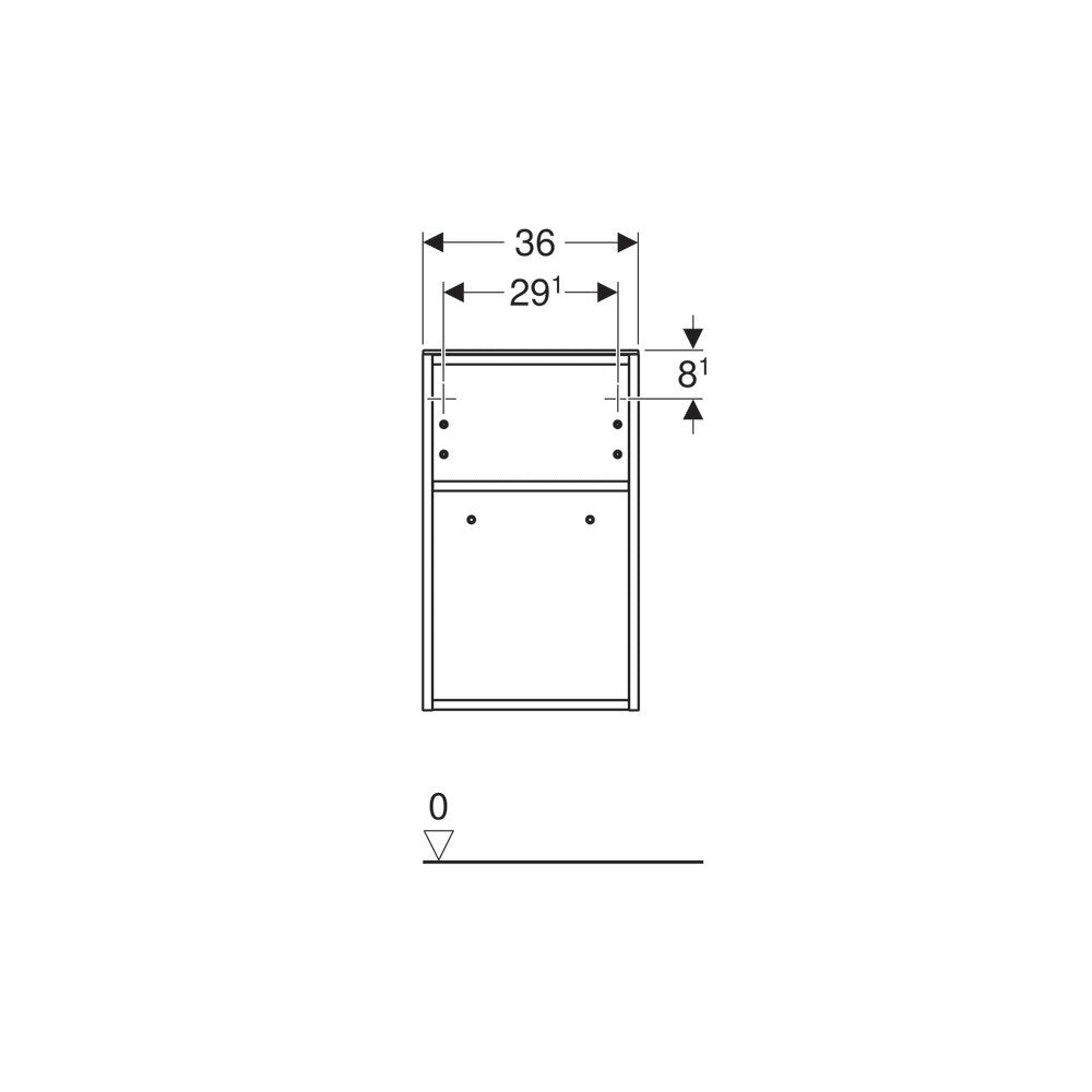 Долна средна шкафна секция Geberit Smyle Square бяла 36 см