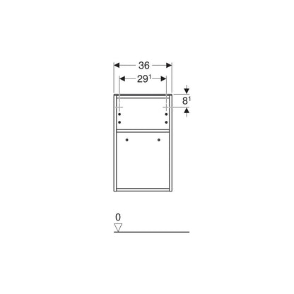 Долна средна шкафна секция Geberit Smyle Square бяла 36 см
