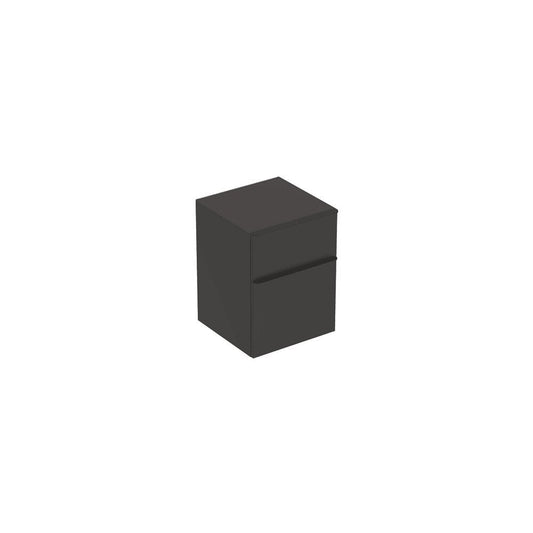 Geberit Smyle Square Medium Wall Cabinet Dark Grey Lava 2 Drawers 45 cm