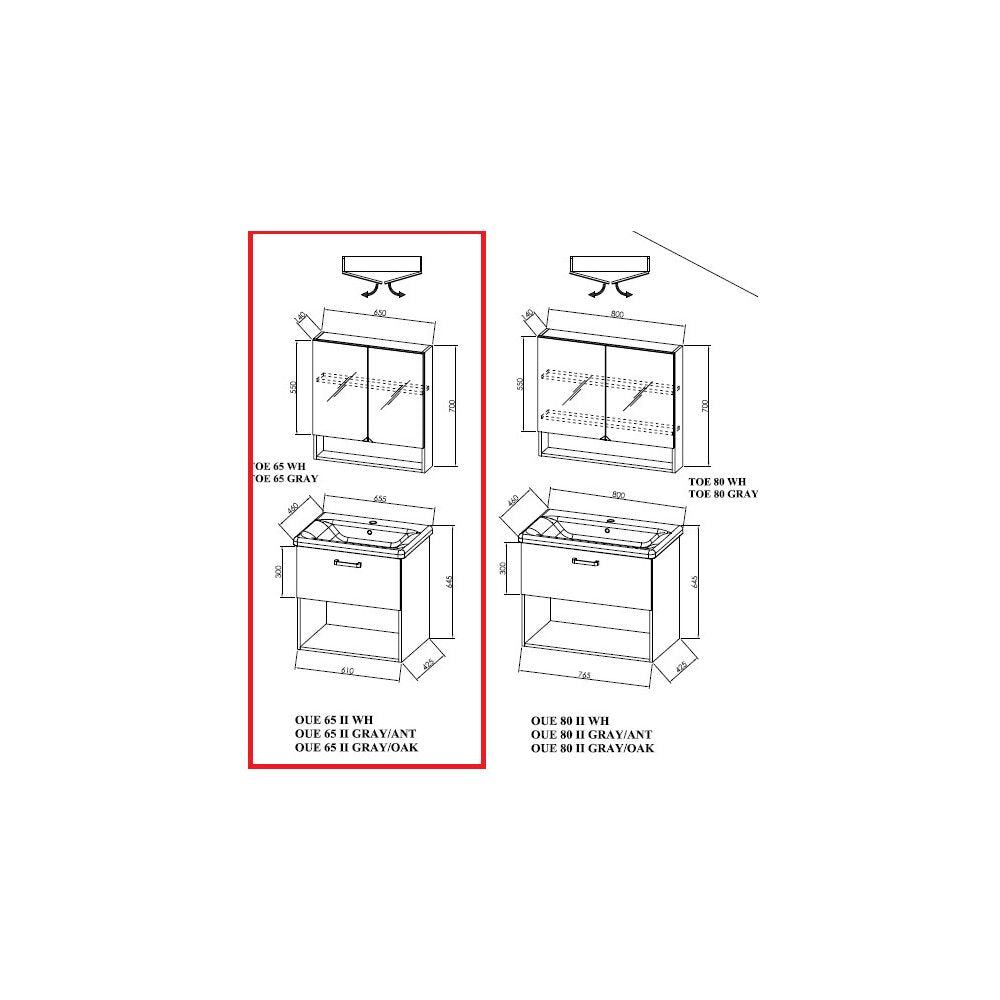 Огледален шкаф KolpaSan Evelin mdf бял 70x65 см