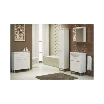 Окачен шкаф с огледало Cersanit Olivia бял MDF 56x56 см