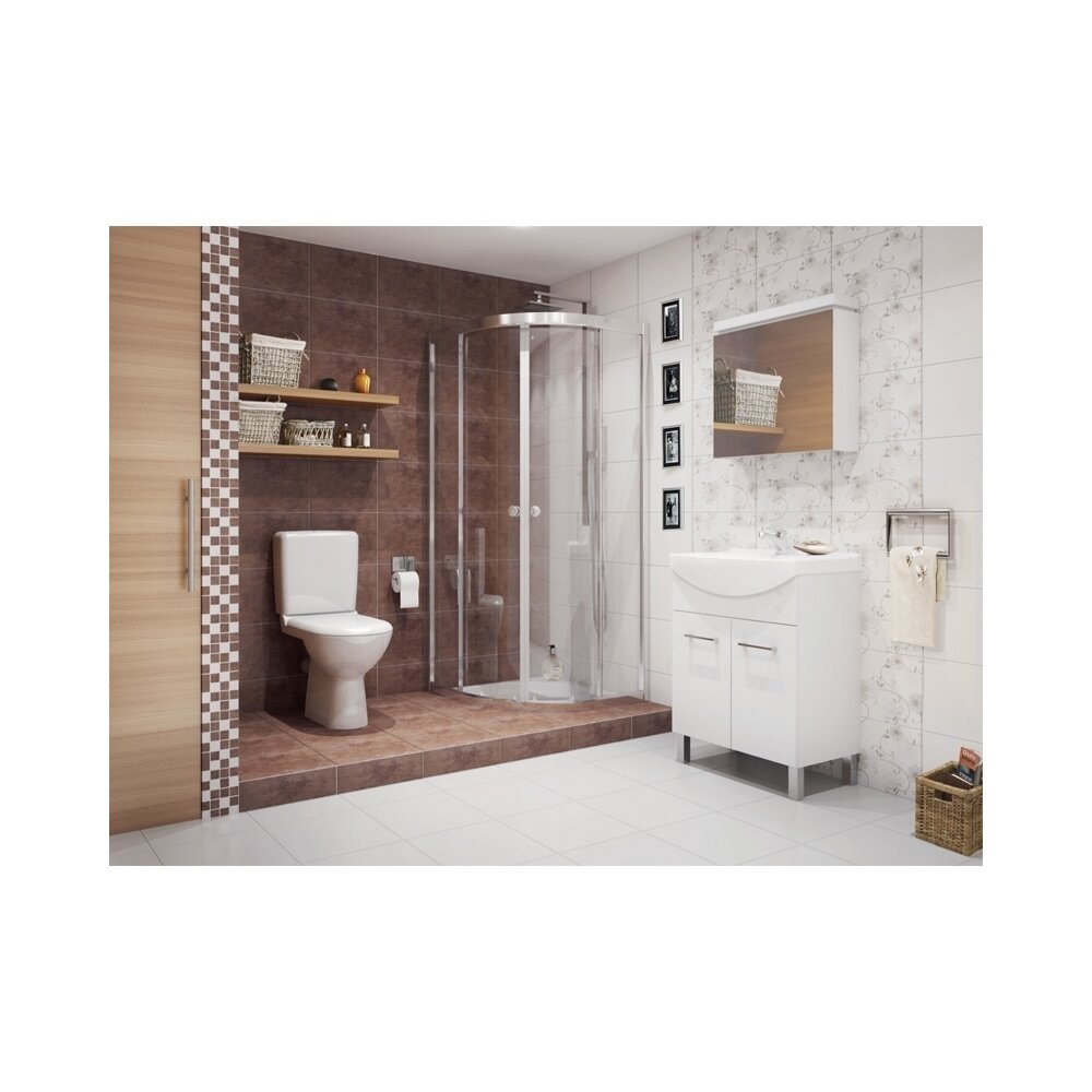 Окачен шкаф с огледало Cersanit Olivia бял MDF 56x56 см