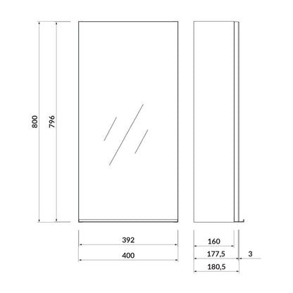 Cersanit Virgo Wall-Mounted Cabinet with Mirror 40 cm