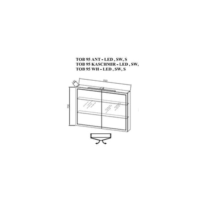 Wall-mounted cabinet with mirror KolpaSan Blanche matte white 95 cm