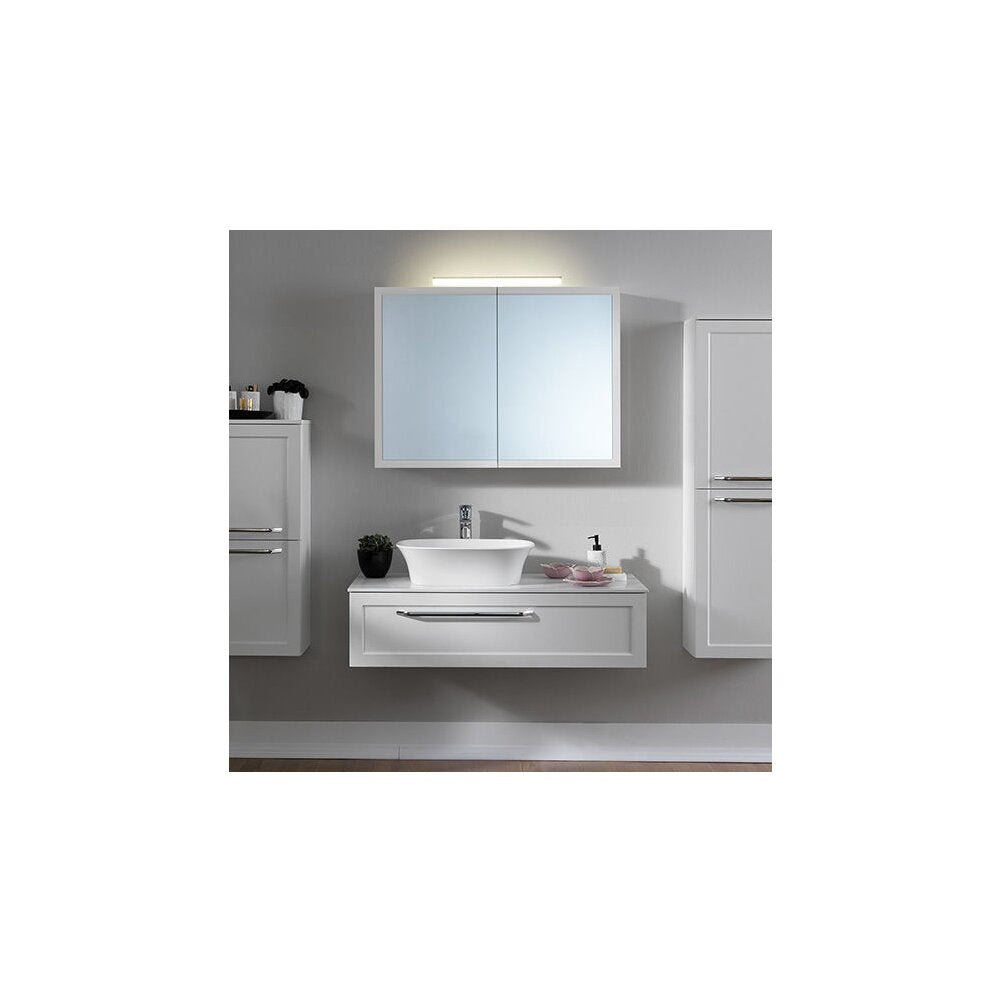 Wall-mounted cabinet with mirror KolpaSan Blanche matte white 95 cm