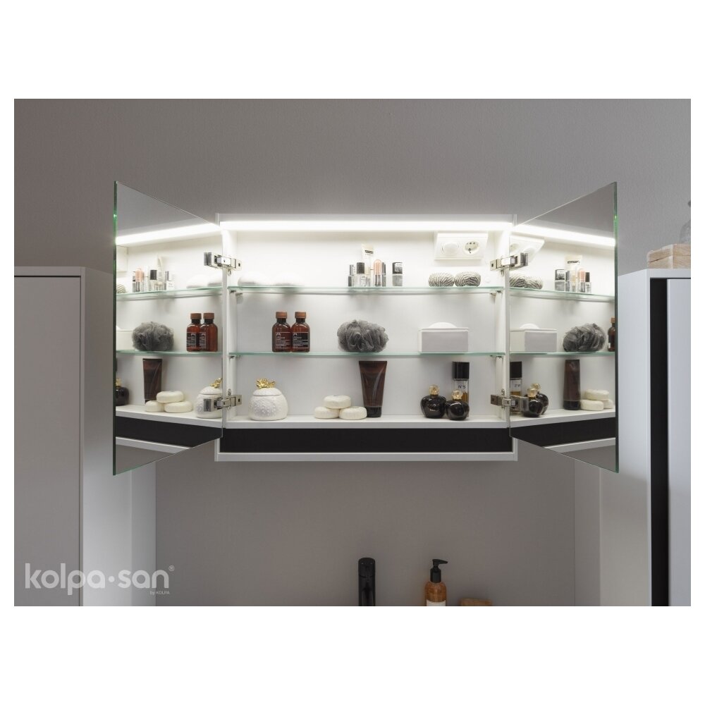 Wall-Mounted Cabinet with Mirror KolpaSan Pandora MDF White 60x75 cm