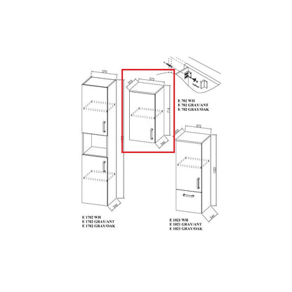 Среден висящ шкаф KolpaSan Evelin mdf 70x37 см