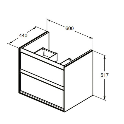 Бял стенен шкаф за мивка Ideal Standard Connect Air 60 см E0818B2