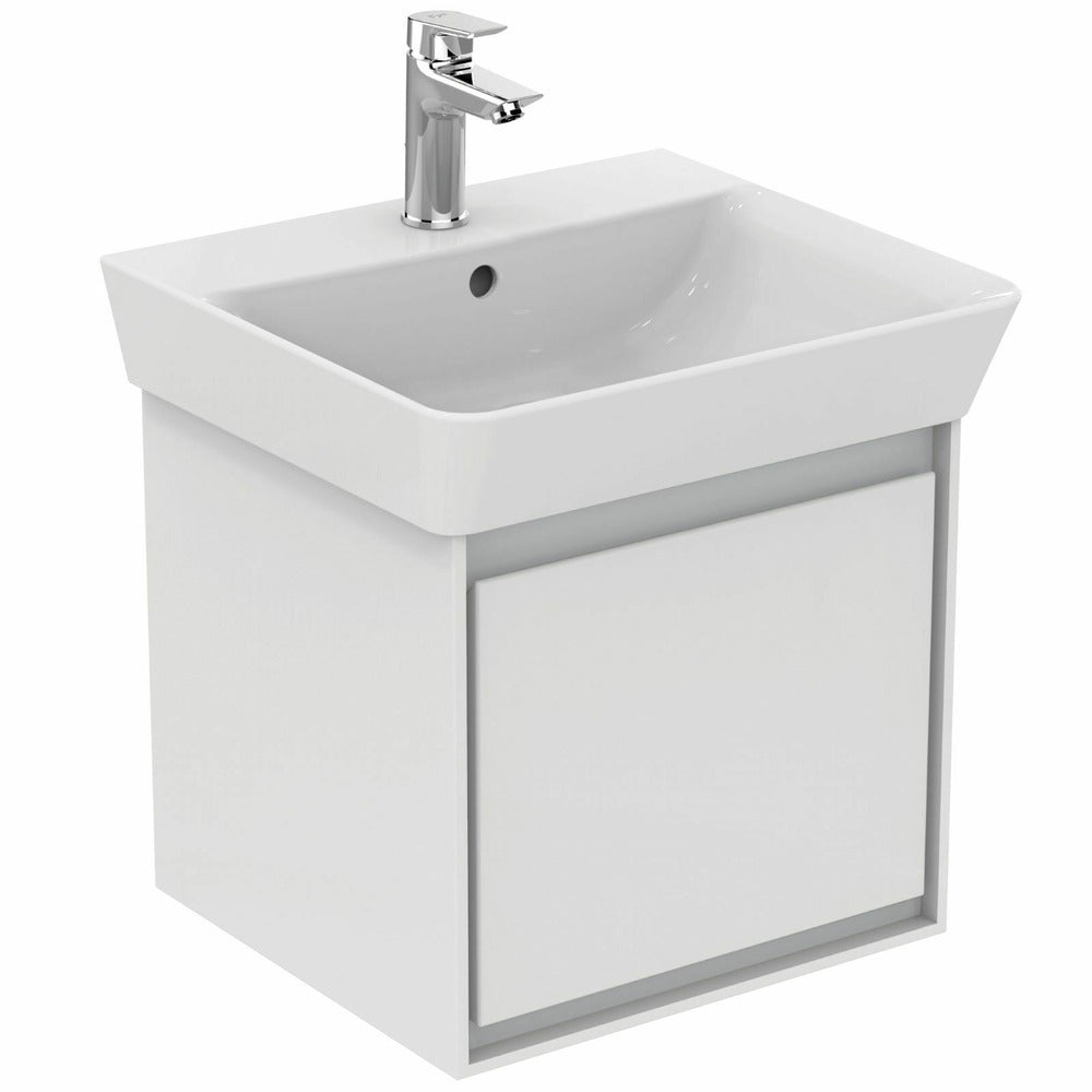 Бял окачен шкаф за мивка Ideal Standard Connect Air Cube 43.5 см E0842KN