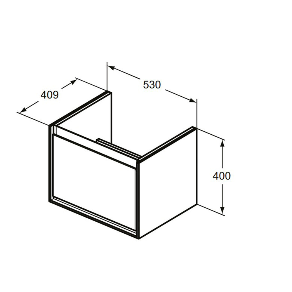 Бял стенен шкаф за умивалник Ideal Standard Connect Air Cube 53.5 см E0844B2