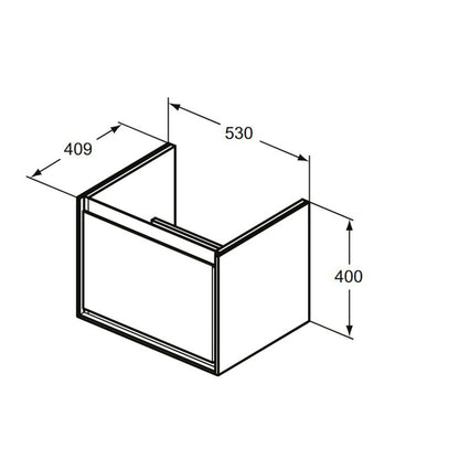 Бял стенен шкаф за умивалник Ideal Standard Connect Air Cube 53.5 см E0844B2