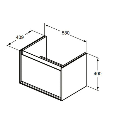 Ideal Standard Connect Air Cube Wall-Mounted Cabinet for Washbasin White 58.5 cm E0844B2