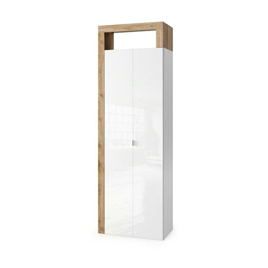 Колонен шкаф бял/кафяв LC Mobili Italia Hamburg 188x65 см 2 врати