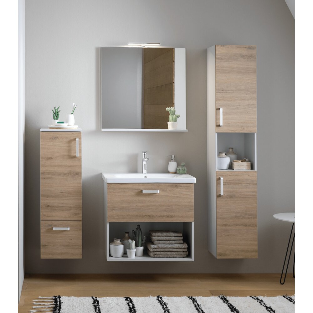 Висок висящ шкаф KolpaSan Evelin мдф сив дъб 170x37 см