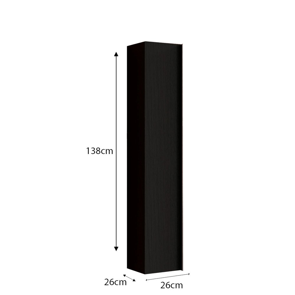 Черен колонен шкаф LC Mobili Italia Steel 138x25 см