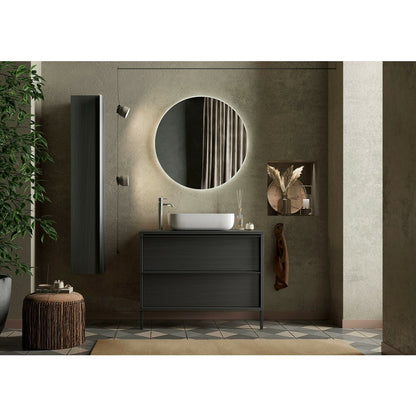 Черен колонен шкаф LC Mobili Italia Steel 138x25 см