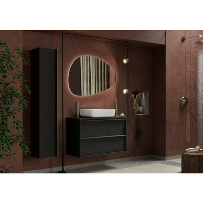 Черен колонен шкаф LC Mobili Italia Steel 138x25 см