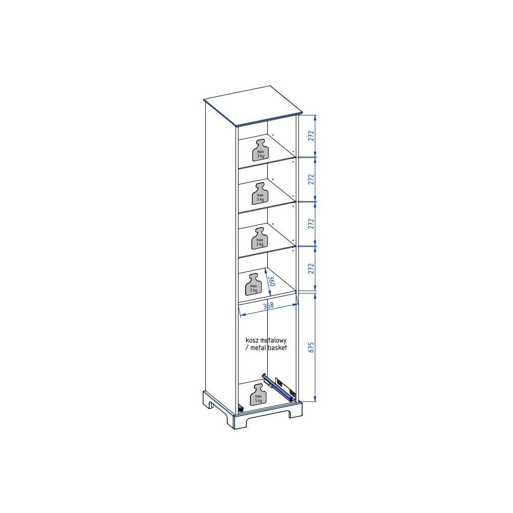 Floor Column Cabinet White Krofam Oxford 190 cm