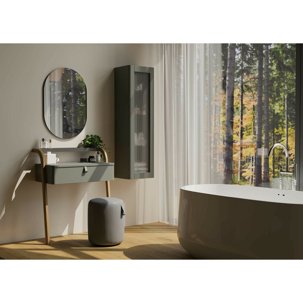 Специализиран колонообразен шкаф Krofam Moss, тъмен гръб, 125 см