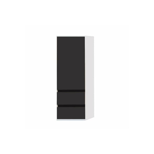 Висок стенен шкаф с врата и чекмеджета KolpaSan Pandora мдф черен 130x45 см