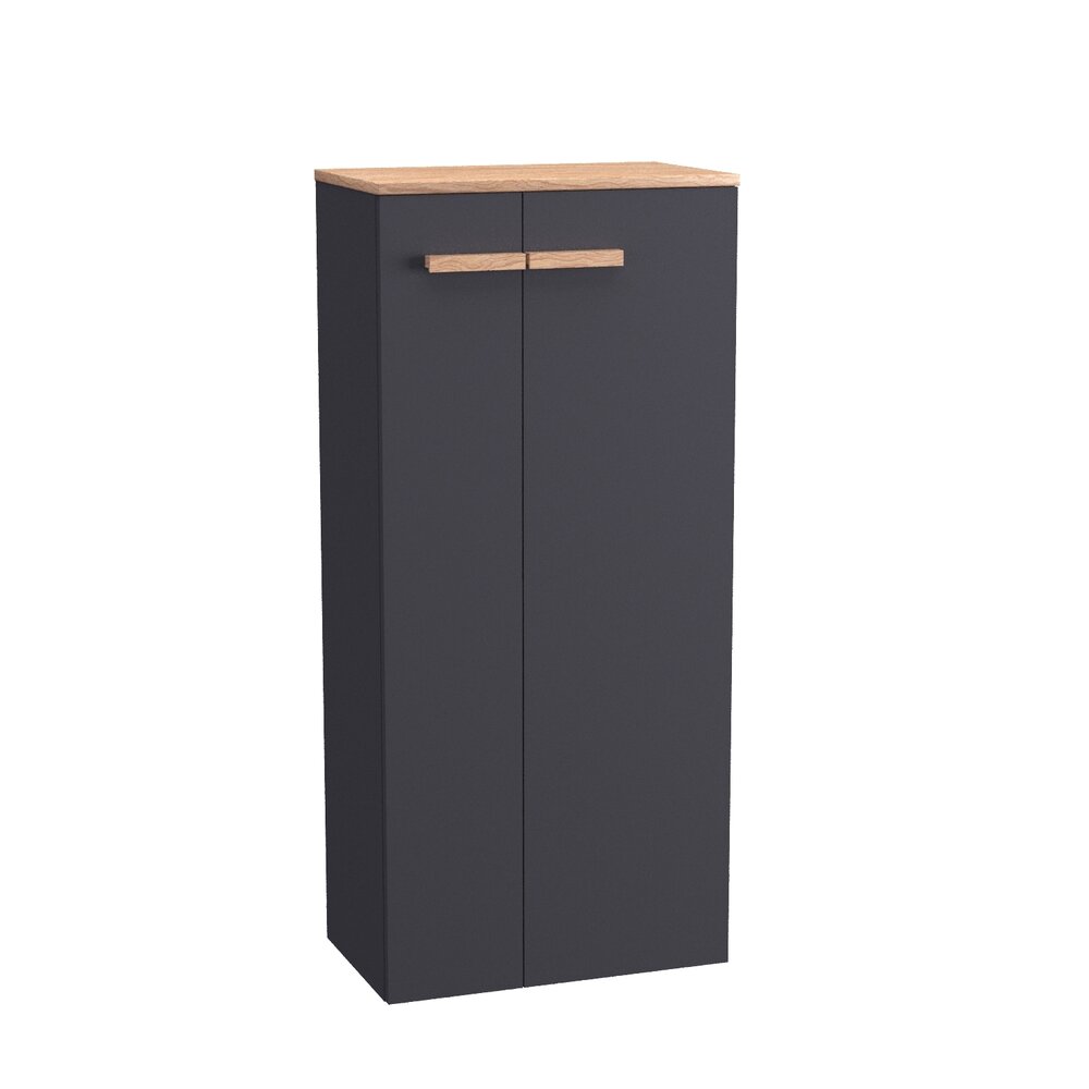 Черен стенен колонаен шкаф Krofam e-L_WOOD 110 см