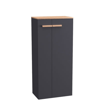 Черен стенен колонаен шкаф Krofam e-L_WOOD 110 см