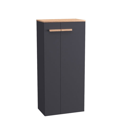 Черен стенен колонаен шкаф Krofam e-L_WOOD 110 см