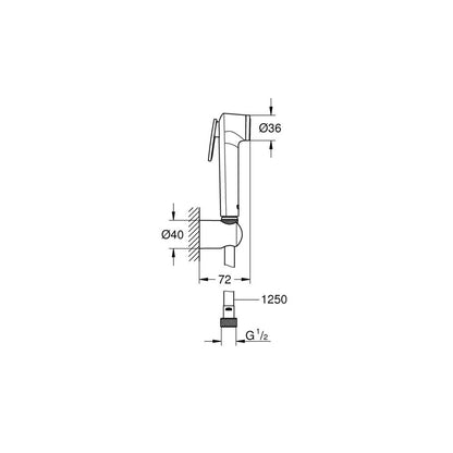 Златист хигиенен душ Grohe Tempesta F с монтажен комплект