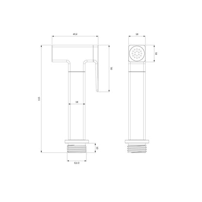 Omnires Bidetta Chrome Hand Shower